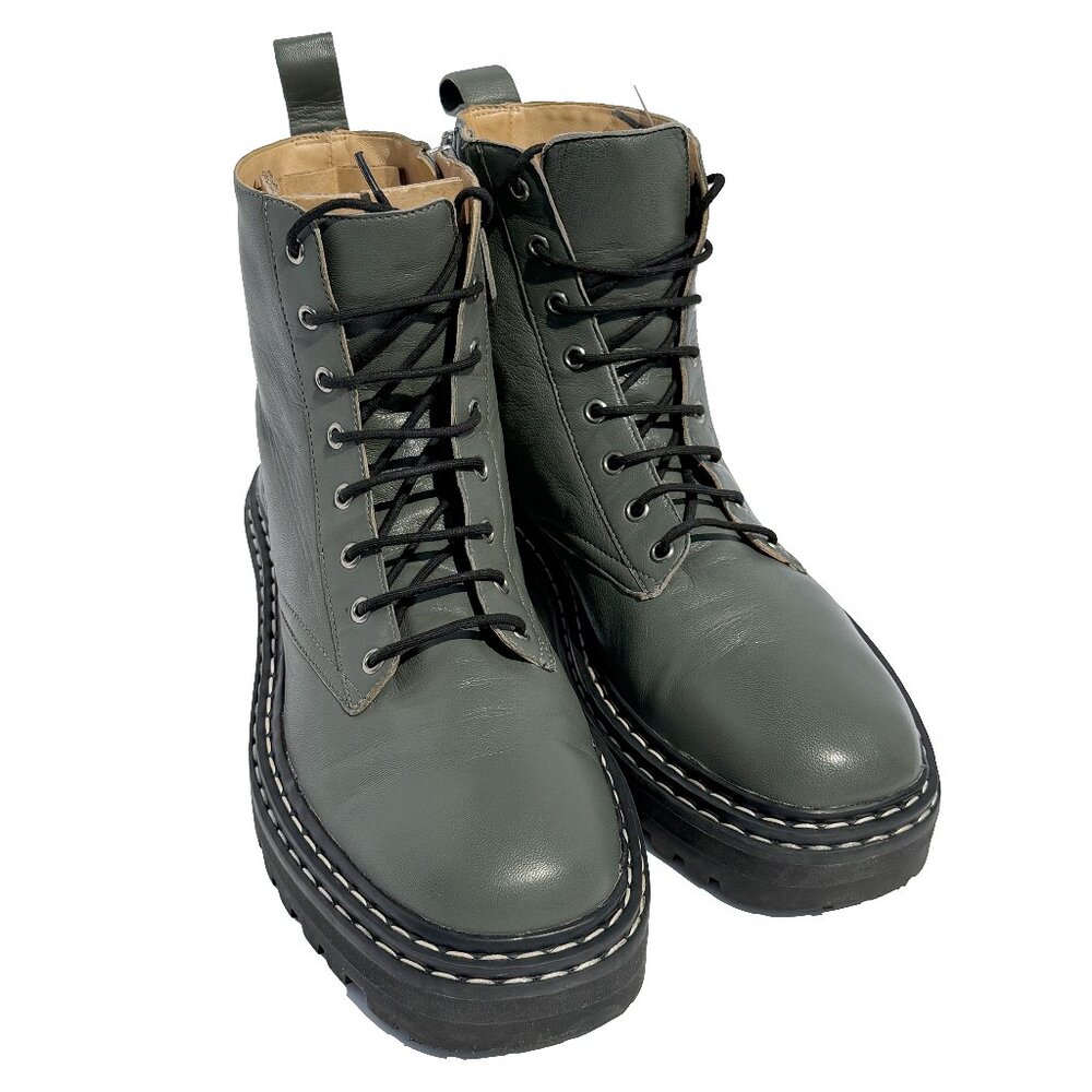 Black Suede Studio Drea Platform Boots Leather Sole Women’s 38.5 (US 8)